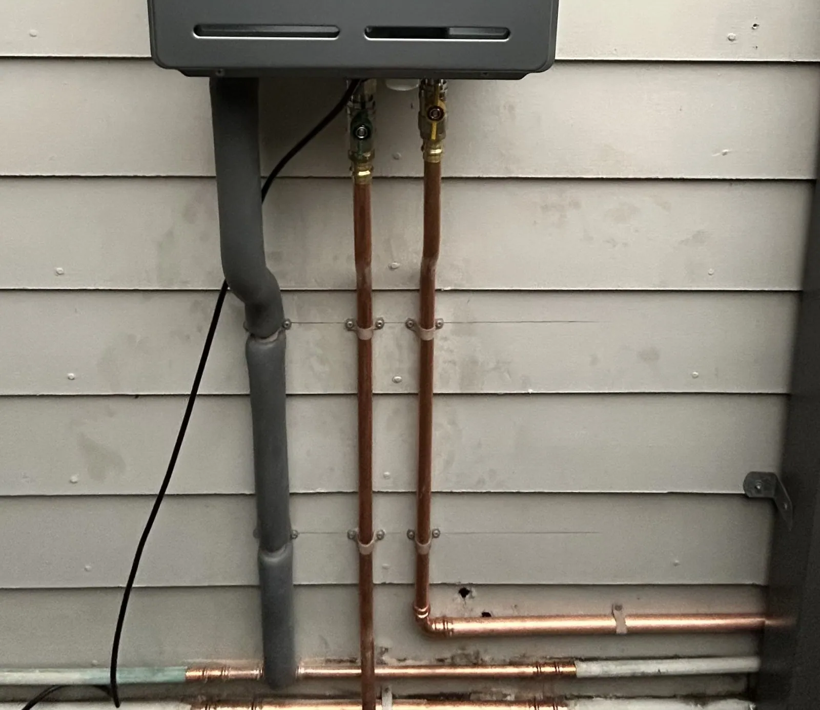 Neat copper pipework installed by Rose Plumbing